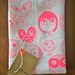 MOCHO Owl Printed Teatowel Neon Pink