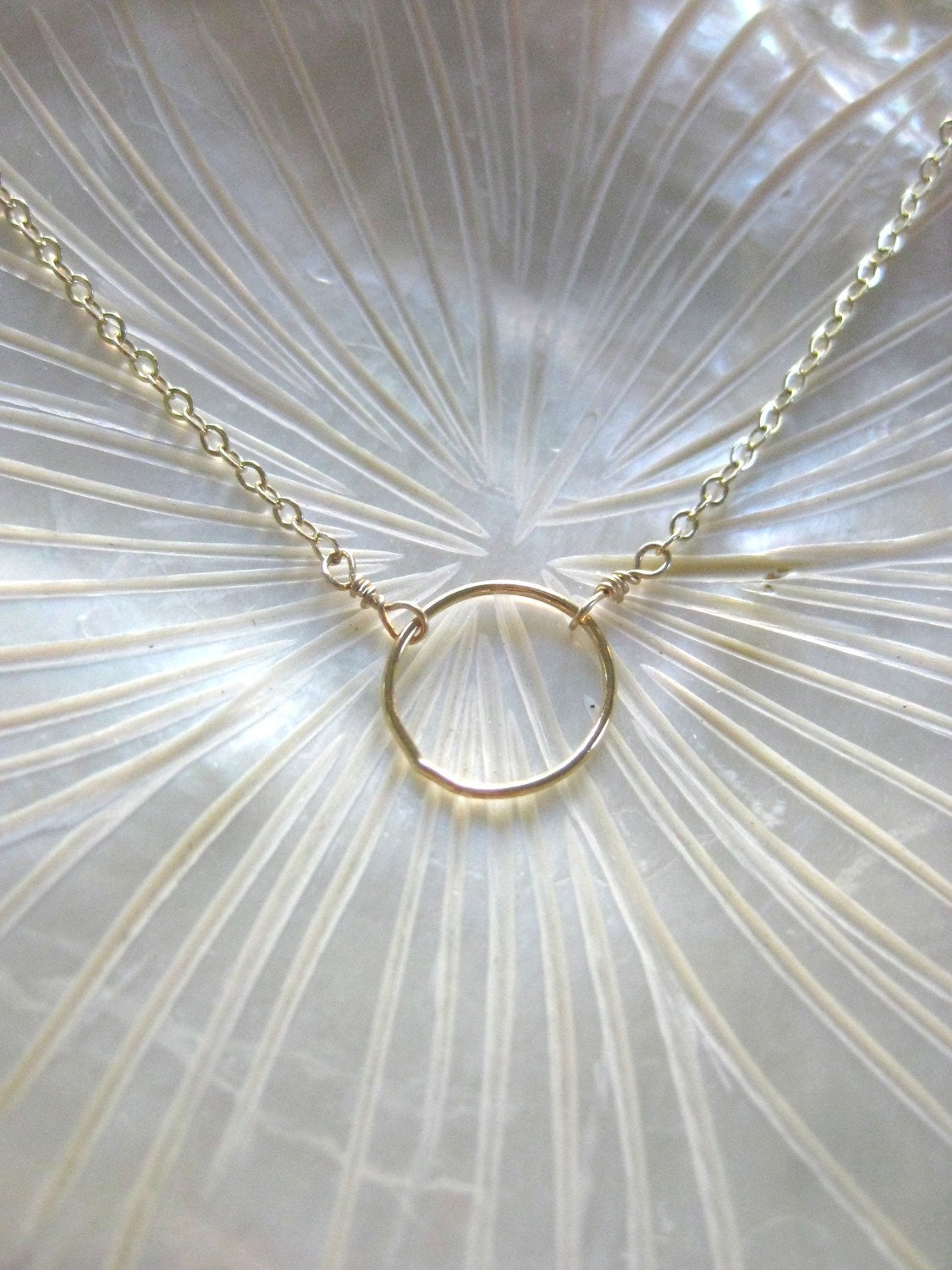 single gold filled circle necklace