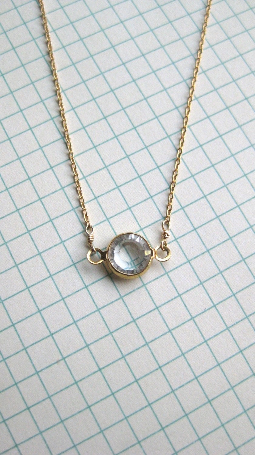 simple floating crystal necklace by studioro on Etsy