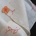 Vintage Solid Peach Appliqued Cotton Hankie