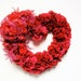 Valentines Day Wreath Fuschia Pink and Red Silk Rose Valentines Day Spring Wreath(Approx. 20"x 18")