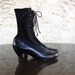vintage VICTORIAN style STUART WEITZMAN BLaCK LeATHeR GRaNNY boots 36 / 6