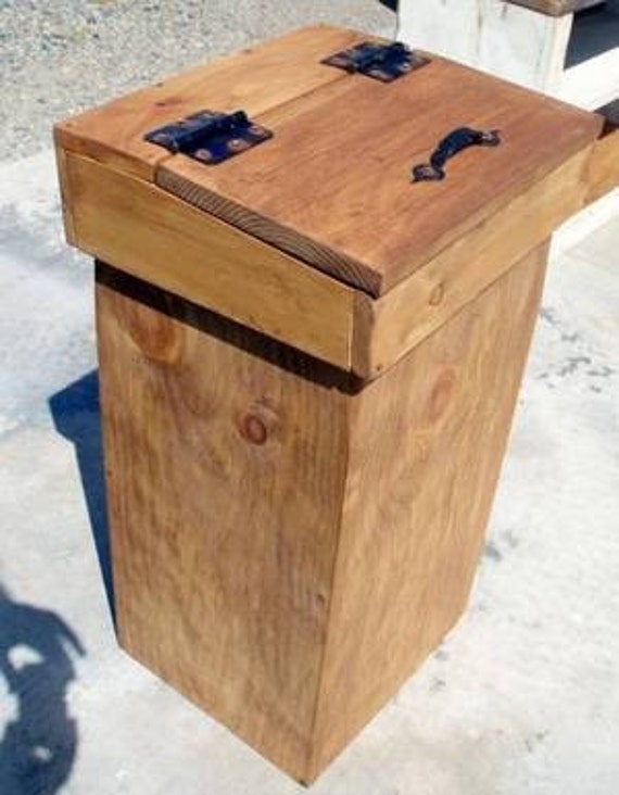 Items Similar To Country Rustic Primitive Wood Trash Can M51499 On Etsy   Il 570xN.202378057 