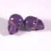 Punk Skull Purple Earrings with Pink Rhinestone Eyes