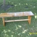 wooden bench natural edge red oak salvaged furniture coffee table