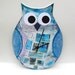 Original Modern Abstract Blue Owl Wall Clock