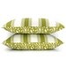 SALES - Green and white decorative pillow cover - Green damask print and stripe print pattern on each side - 16x16 throw pillow cover