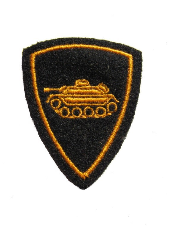 Swiss Army military patch black and yellow tank vintage
