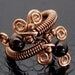 Garnet & Copper Wire Wrapped Ring Two Garnet Stone Beads Hand Crafted