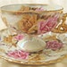 Vintage Royal Sealy Footed Teacup-Lusterware, Floral