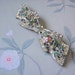 Vintage Double Bow Pot Metal Rhinestone Brooch