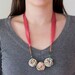 ON SALE -Fabric rosette silk necklace - So elegant in a flowery print