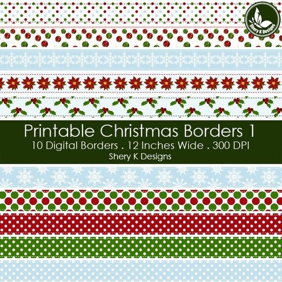 Printable Christmas Borders 10 Printable Digital Borders 12