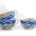 1930, DIGOIN set of 3 nice pretty small cups French blue cobalt