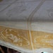 Gorgeous Vintage Tablecloth, Gold and Cream Tablecloth, Gold Tablecloth, Linen Tablecloth, Square Tablecloth, Holiday, Special Occassion