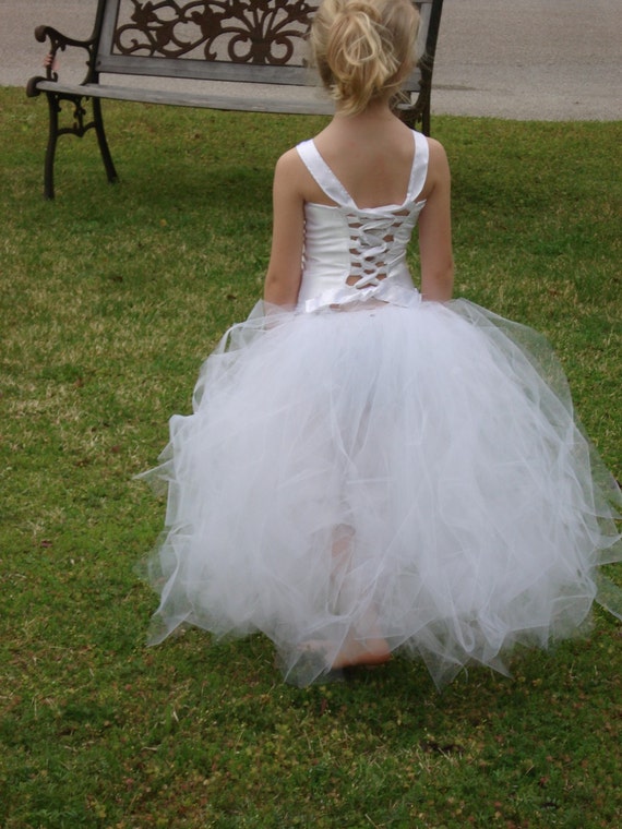 Items similar to Flower girl dress with corset top and tulle skirt on Etsy
