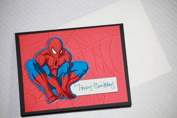 One Handmade Birthday Card Spiderman