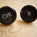 Control X (Ctrl X) 'Delete' Resin Silver Plated Cuff Links (cufflinks) - Keyboard Shortcut