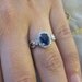 Reserved for (Josie)Oval shape sapphire & round diamonds set on 14K white gold ring