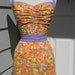 Up-cycled Womens Apron - Sunset Floral with Lavender