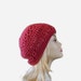 Dusty Rose Crochet Beanie Hat, Ladies Winter Accessories