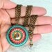 Tribal pendant necklace statement jewelry antique gold turquoise ruby coral beaded necklace spring summer jewelry unique gift