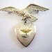 Valentines Day Decor Vintage WWll Sweetheart Pin Valentine vintage heart charm for you to love eagle flag heart