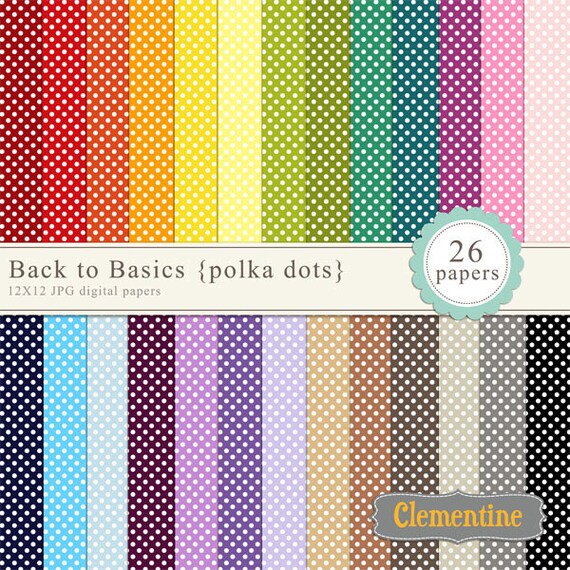 Small polka dot digital paper 12x12, digital scrapbooking paper, royalty free commercial use - polka2- Instant Download Il_570xn