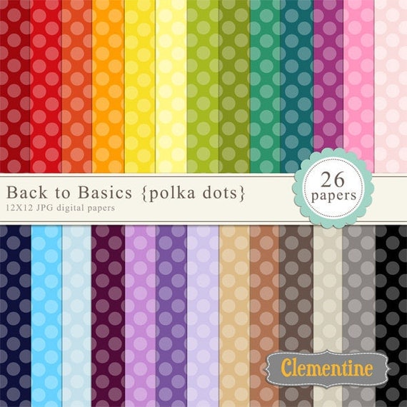 Big polka dot digital paper 12x12, digital scrapbooking paper, royalty free commercial use- polka1- Instant Download Il_570xn