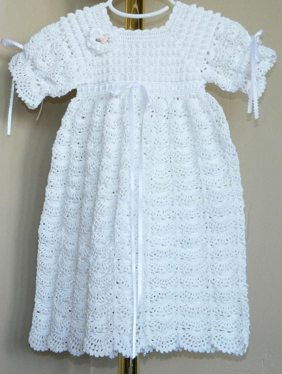 Crochet Christening / Blessing Gown Open Fan Pattern