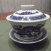 3 pc Oriental cup and saucer with lid -DS