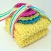 Crochet Dishcloths Washcloths - Set of 2 and 3 Scrubbies - For Kitchen or Bathroom - Yellow, Blue, Lime Green, Hot Pink - 100% Cotton