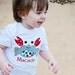 Whimsical Crab Appliqued and Personalized Boys Shirt or Onesie