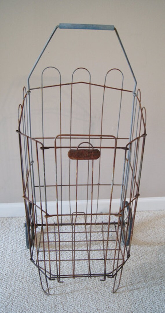 SALE Vintage wire shopping cart