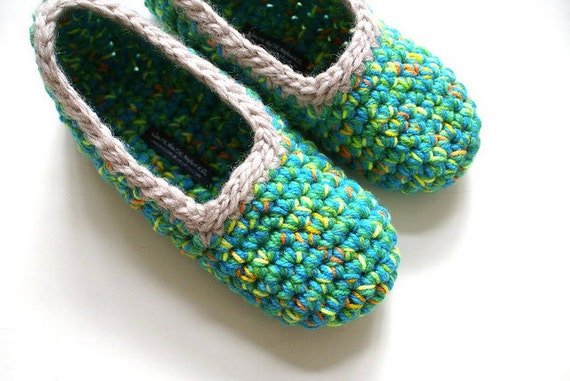 Crochet Slippers for Women Citrus Multicolour Azure French