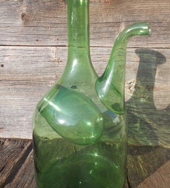 Vintage Italian Green Glass Wine Chiller