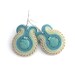 Soutache earrings, pastel, spring, summer, beige, green, blue