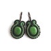 SALE - Green retro soutache earrings emerald green hand embroidered earrings spring grass