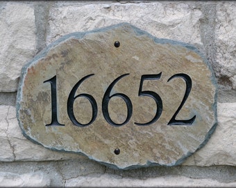 NATURAL ADDRESS STONE Mailbox Marker / House plaque/ Home Number Sign Column #4S