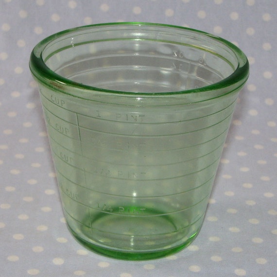 bottom Egg green Hazel cups vintage Vintage Atlas Beater glass Measuring Bowl  Cup Glass Green