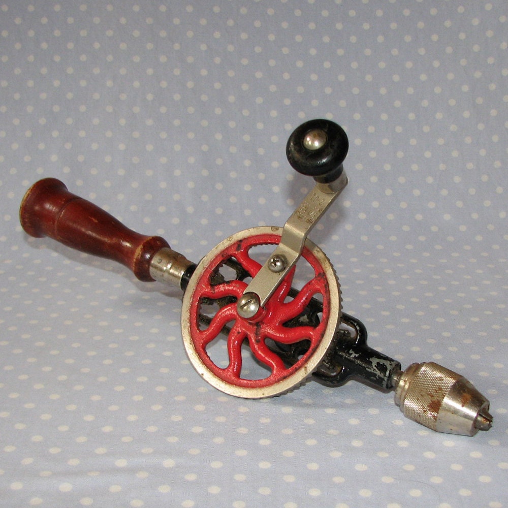 Antique Vintage Hand Drill Egg Beater Millers Falls by PeaPickins