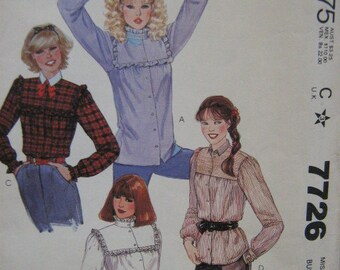 1981 Blouse Pattern McCall's 7726 Vintage Uncut SZ 8