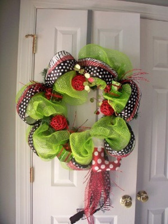 Funky Holiday Mesh Wreath by FunkyMamas on Etsy