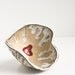 Stoneware Herat Bowl, trinket dish, ring katcher, decorative ceramic dish, rustic, white, beige and red, handmade pinch bowl