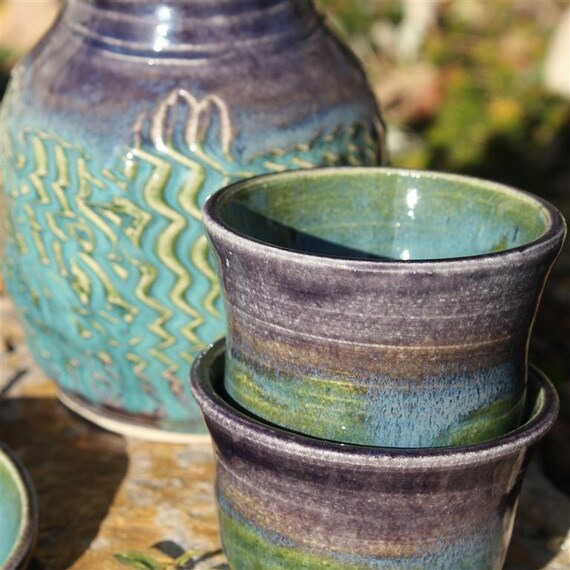 Sake Server with Four Cups