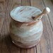 Light Blue and Speckled Brown Honey Pot