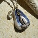 Scottish Sea Pottery Necklace in Blue with Sailboat Charm