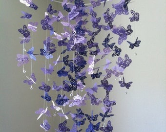 Butterfly mobile, Chandelier Mobile - purple, baby mobile, nursery mobile, baby mobile