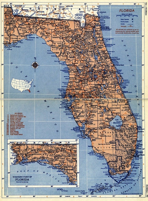 1959 Map of Florida