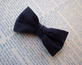 Solid Navy Blue Bow Tie and suspenders for boys - clip on